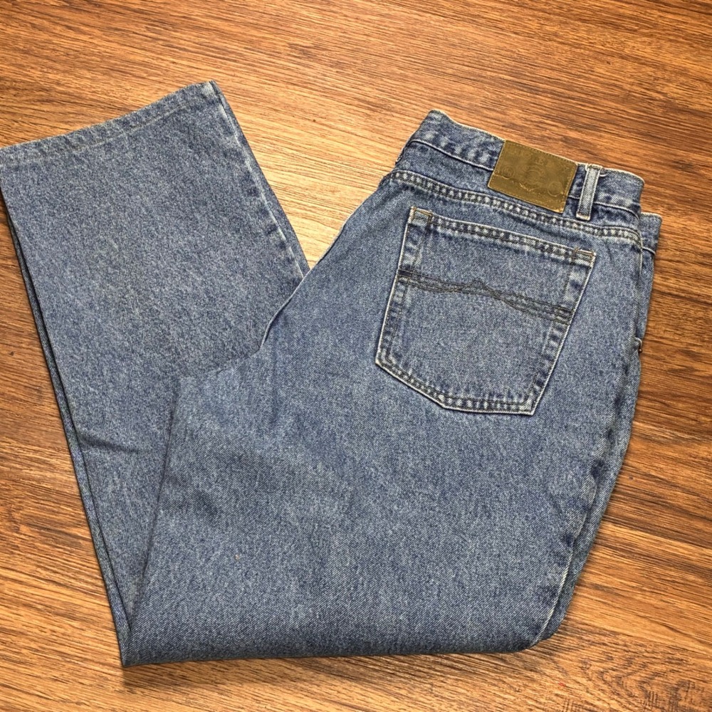 Vintage 90s Bugle Boy Jeans 750 Mens 38x30 Baggy Straight Leg Blue Denim